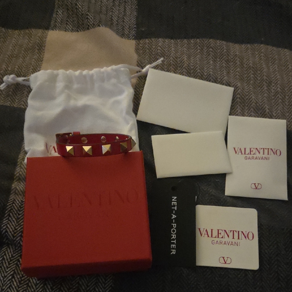 Valentino Garavani Red Rockstud Bracelet